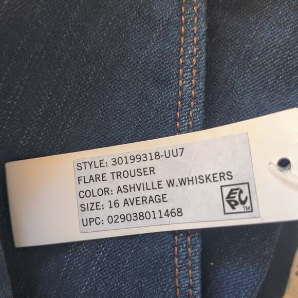 Gloria Vanderbilt Be Glorious Flare Trouser Jeans Sz 16 Blue Ashville Whiskered - Picture 8 of 8